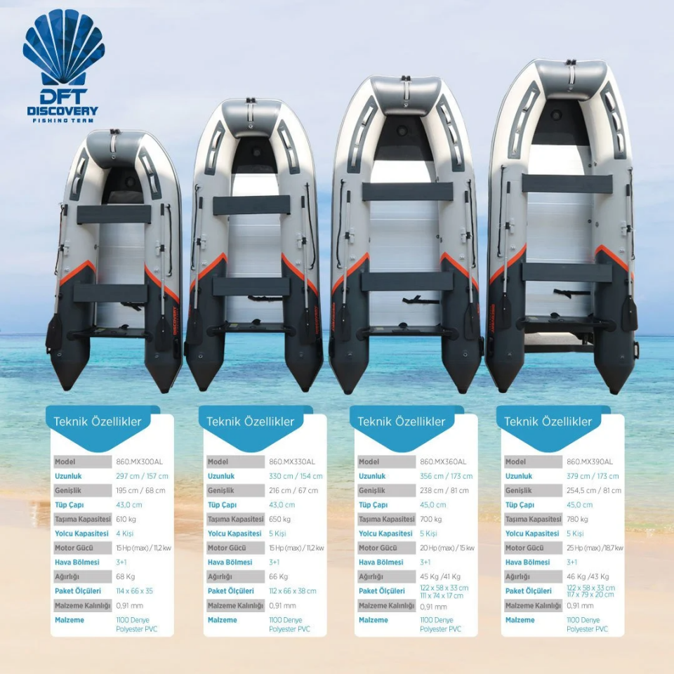 Discovery MX390AL 390 cm Alüminyum Tabanlı Şişme Bot