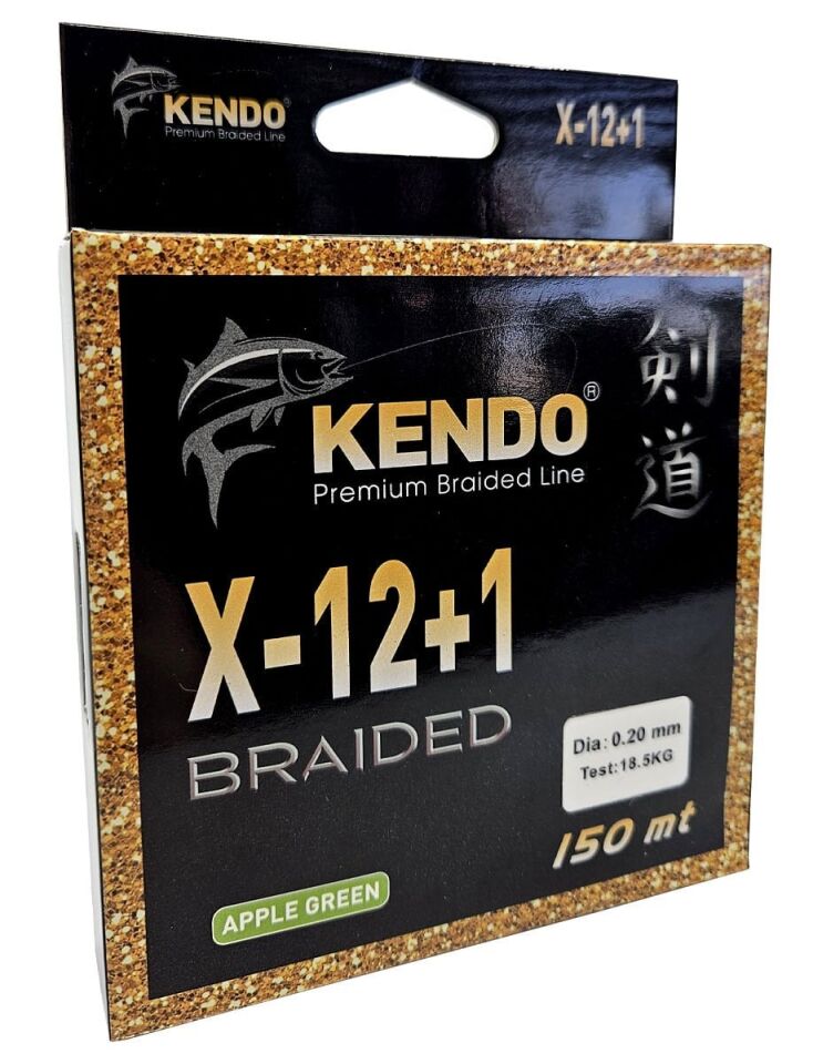 Kendo X-12+1 Braided 150m Apple Green Örgü İp 0,14mm