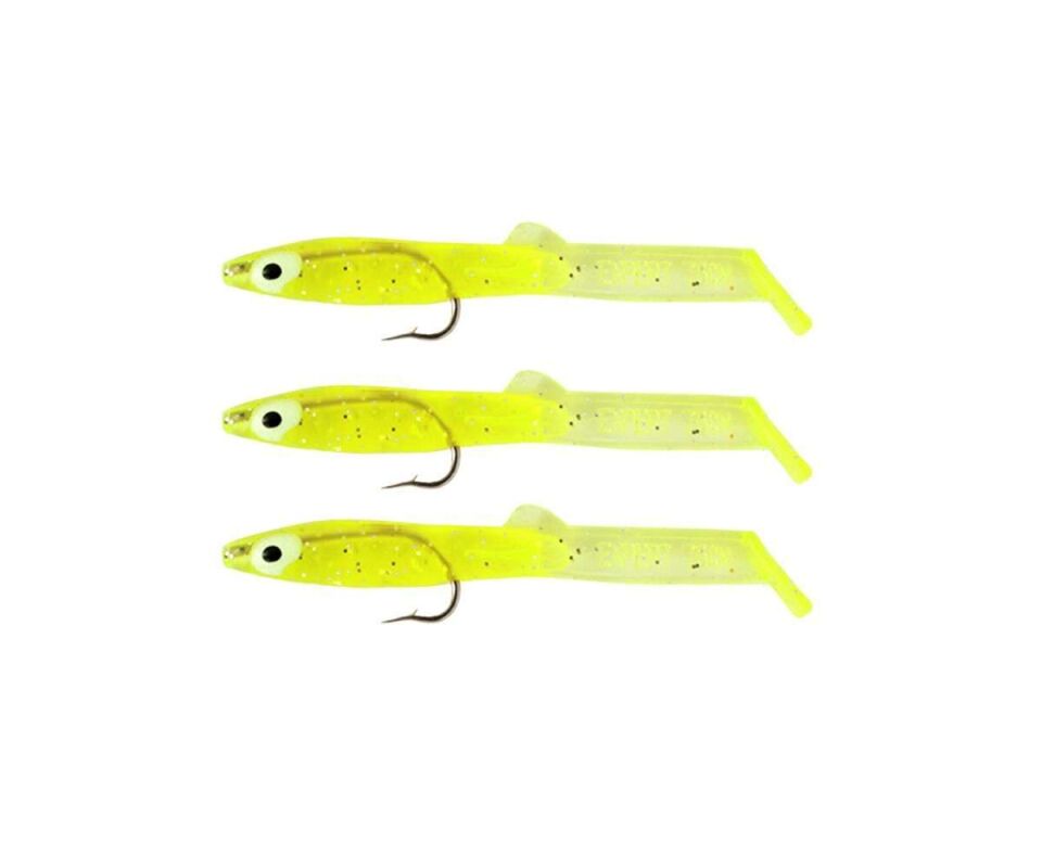 Captain 3526 Eel Fish 5cm Silikon Zargana Suni Yem 3lü Paket E01 YELLOW