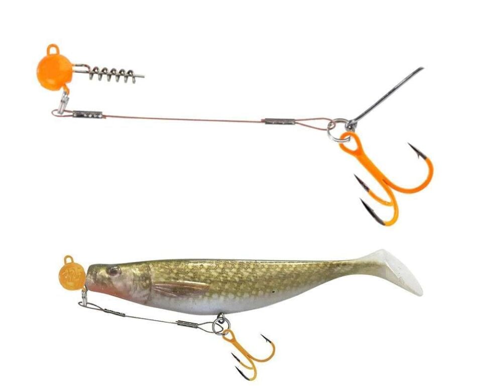 Balzer 16133 Silikon Yemler İçin Çelik Telli Spiral Kafa Rig UV Active 55cm