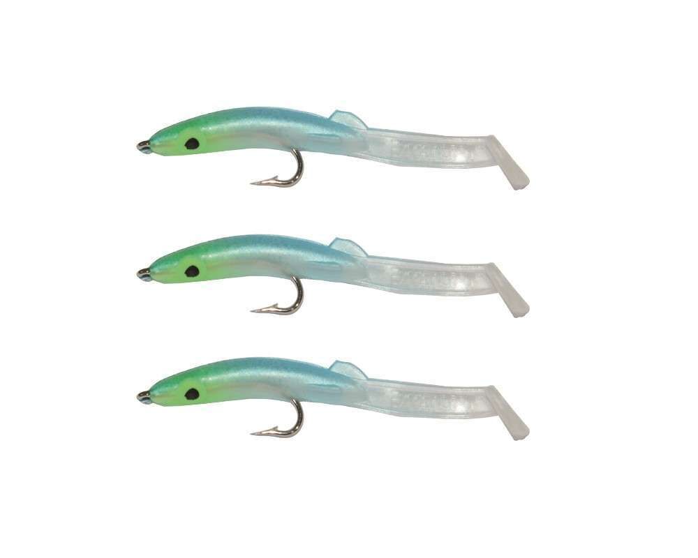 Captain 3526 Eel Fish 5cm Silikon Zargana Suni Yem 3lü Paket E23 BLUE