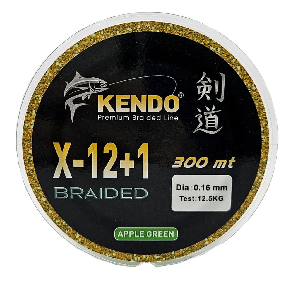 Kendo X-12+1 Braided 300m Apple Green Örgü İp 0,18mm