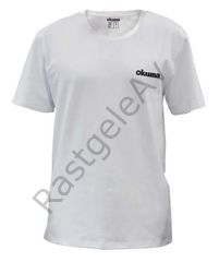 Okuma White Motif Cotton Short Sleeve Shirt L