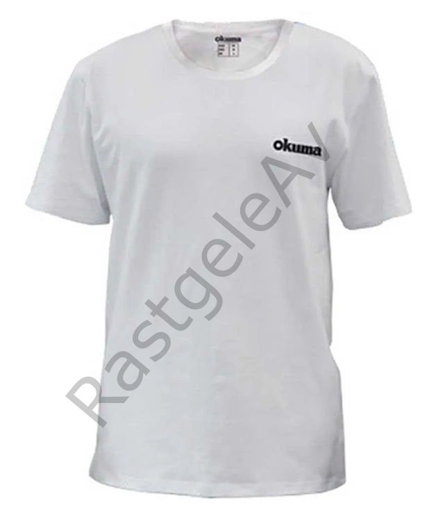 Okuma White Motif Cotton Short Sleeve Shirt XL