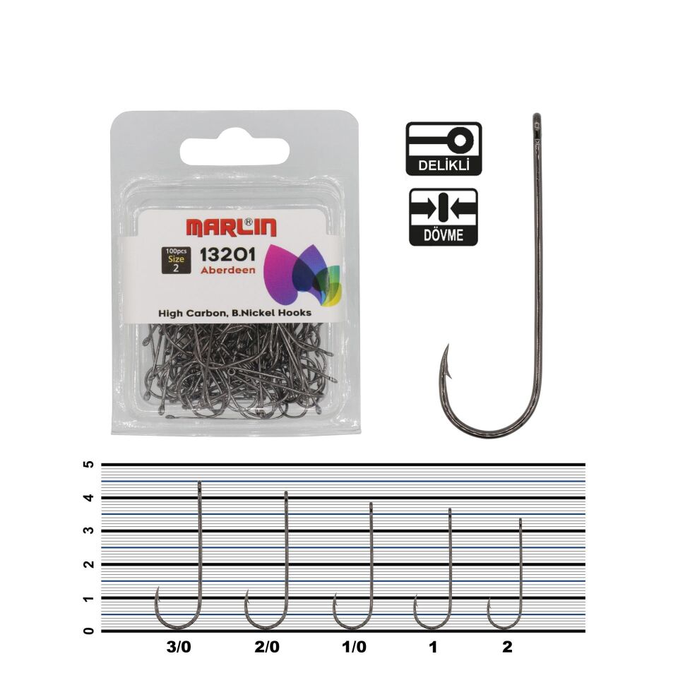 Marlin H13201 Aberdeen HC BN Olta İğnesi 100lü