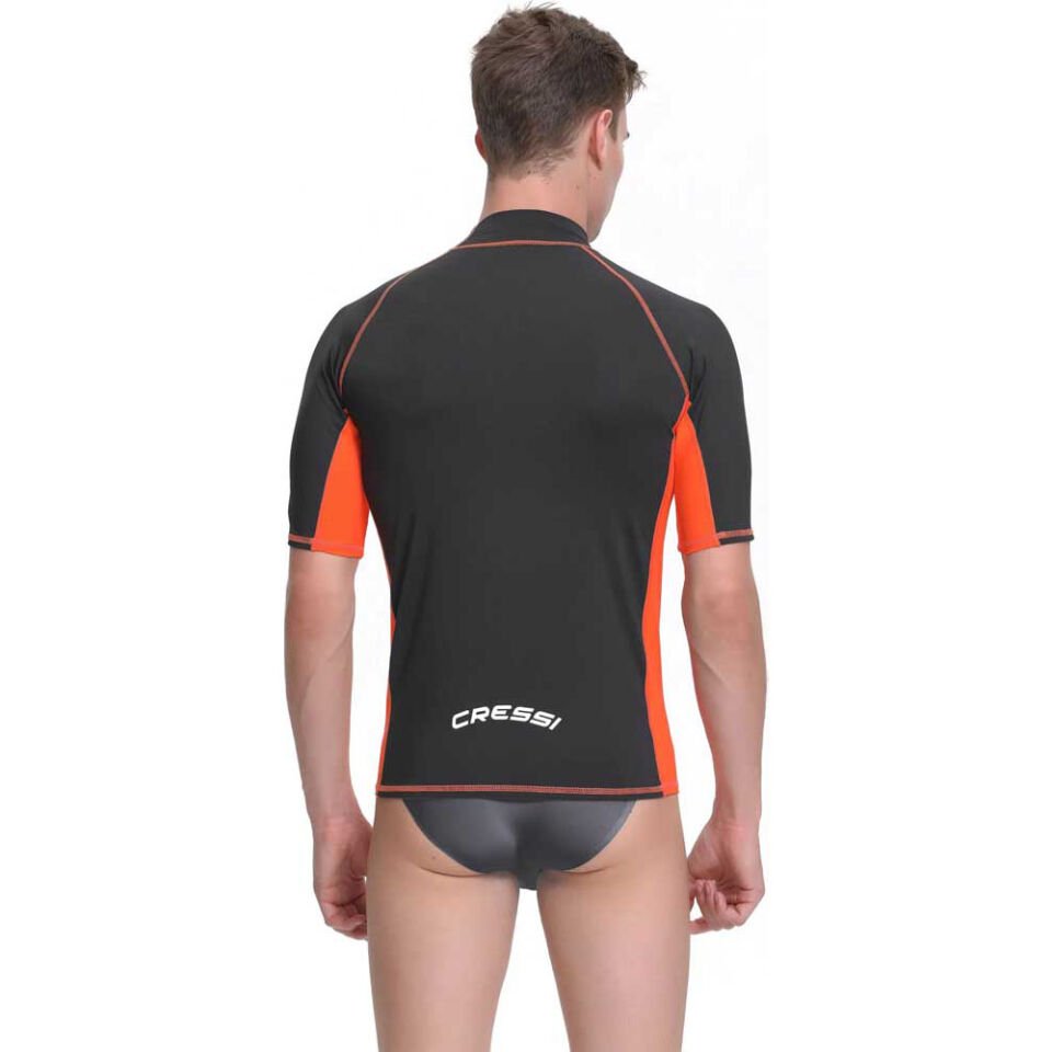 Cressi Rash Guard Man T-Shirt BLACK - ORANGE - S - NO:2