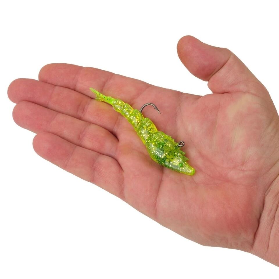 Berkley PowerBait Saltwater PowerSwitch Silikon Karides Yem CHARTREUSE SILVER - 9CM-17.7GR