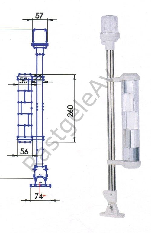 Remkay Fenerli Radar Reflektörlü Işıklı Krom Bayrak Direği Katkanabilir Ayaklı