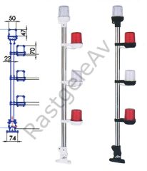 Remkay 4'lü Çıpa Fenerli Arıza Direği Krom 70 cm Katlanabilir Ayaklı