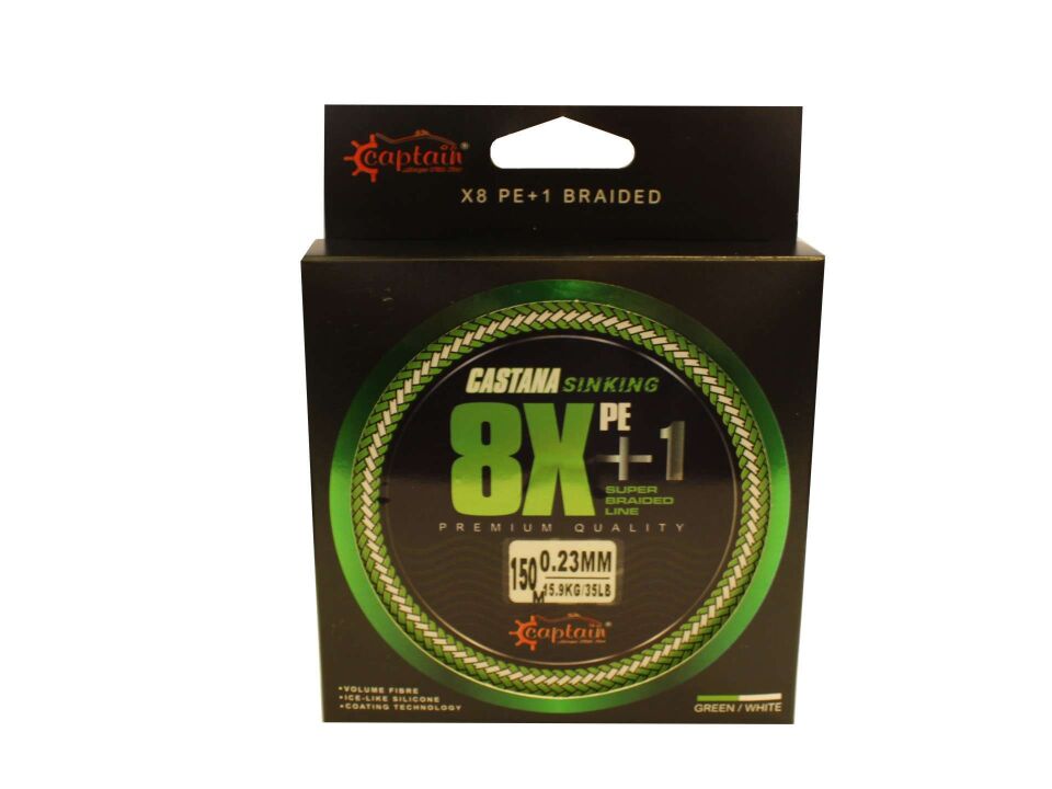 Captain Castana Sinking 8X+1 Silicone Coating İp Misina 150mt Camoo