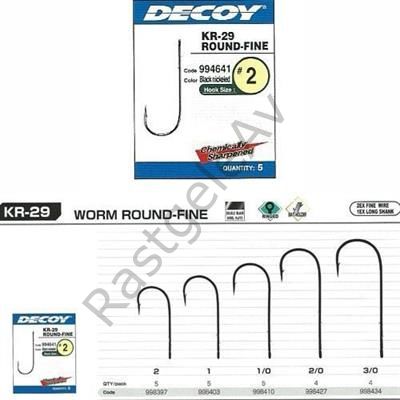 DECOY KR-29 Worm Round Fine Black Nickel Olta iğnesi