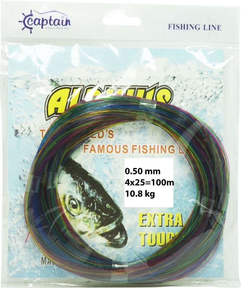 Captain Alpinus Poşet Misina 4x25 Bağlantılı 100mt Ebruli