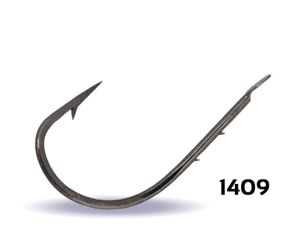 Youvella 1409 Kısa Pala Tırnaklı Olta İğnesi 100lü Kutu Black Nikel Standart - 8