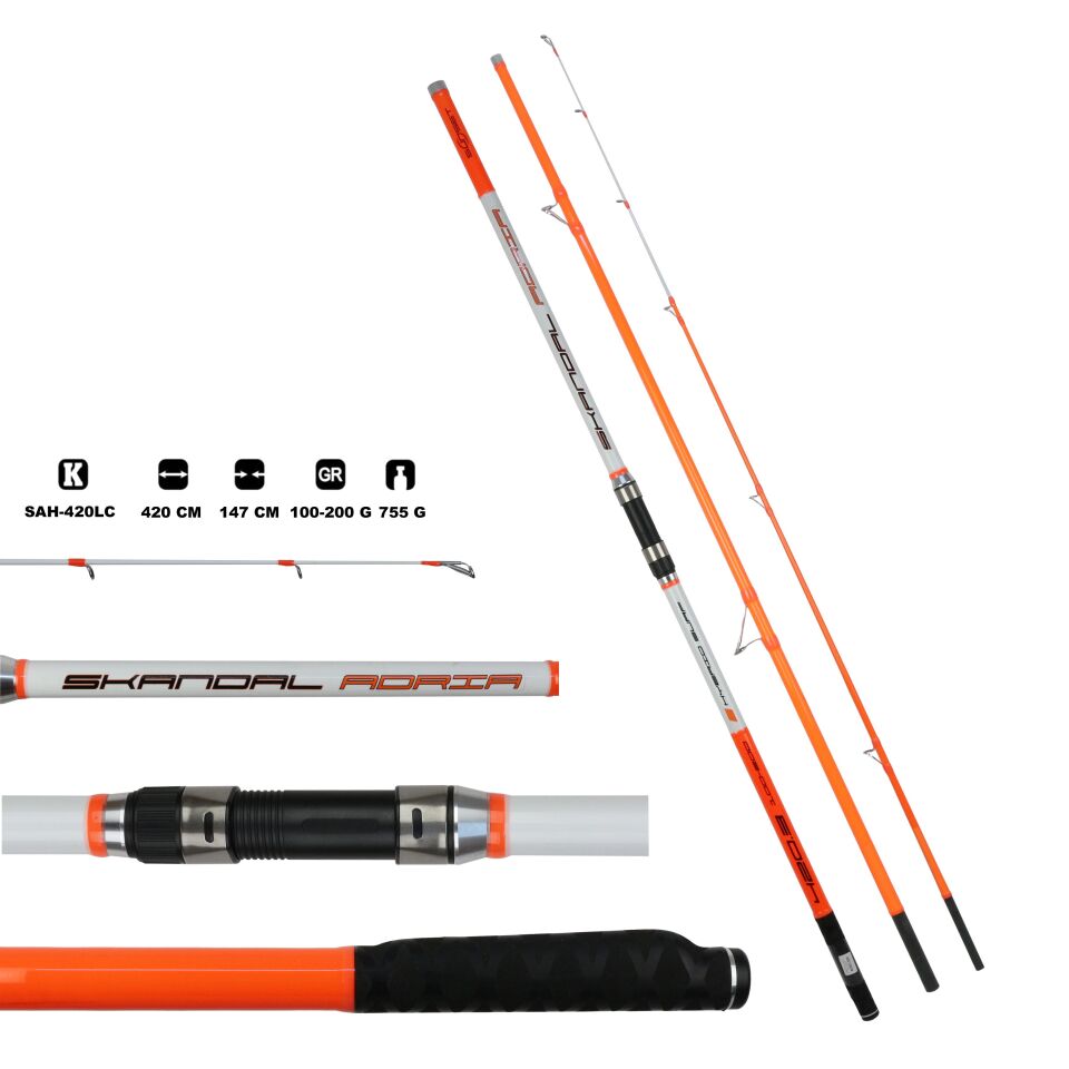 Sunset Skandal Adria 420 100-200 gr Surf Kamışı + Kaido Asura 12000 Olta Seti