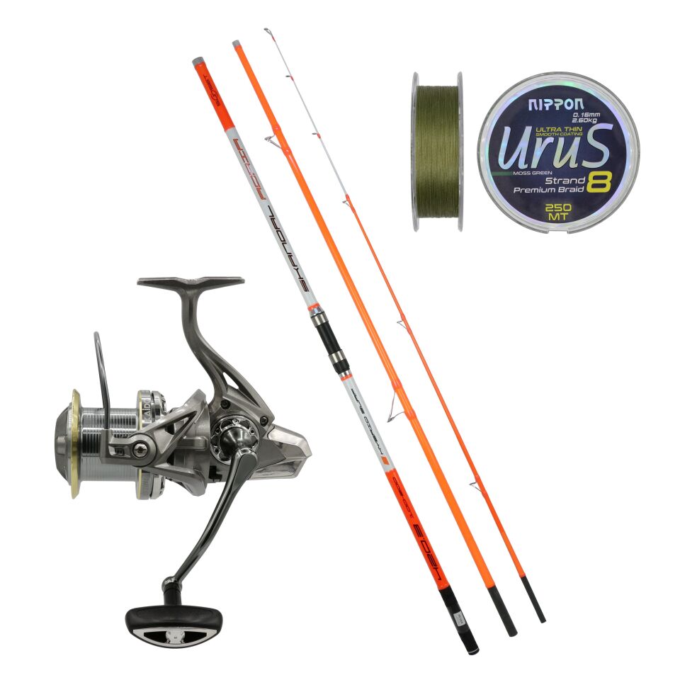 Sunset Skandal Adria 420 100-200 gr Surf Kamışı + Kaido Asura 12000 Olta Seti