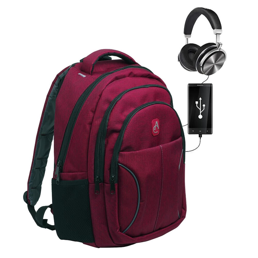 Albastar ProTech 4 Akıllı Sırt Çantası - Smart Bag BORDO