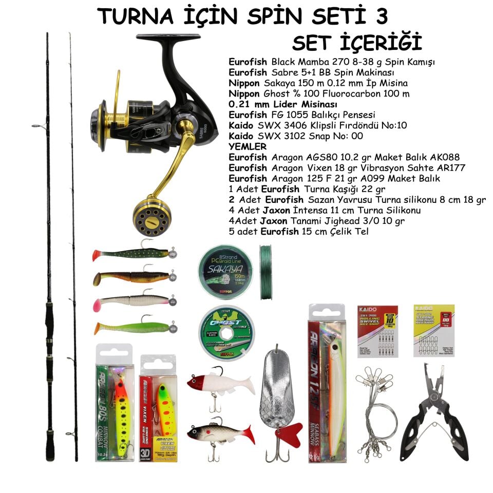 TURNA AVI İÇİN SPİN OLTA SETİ 3