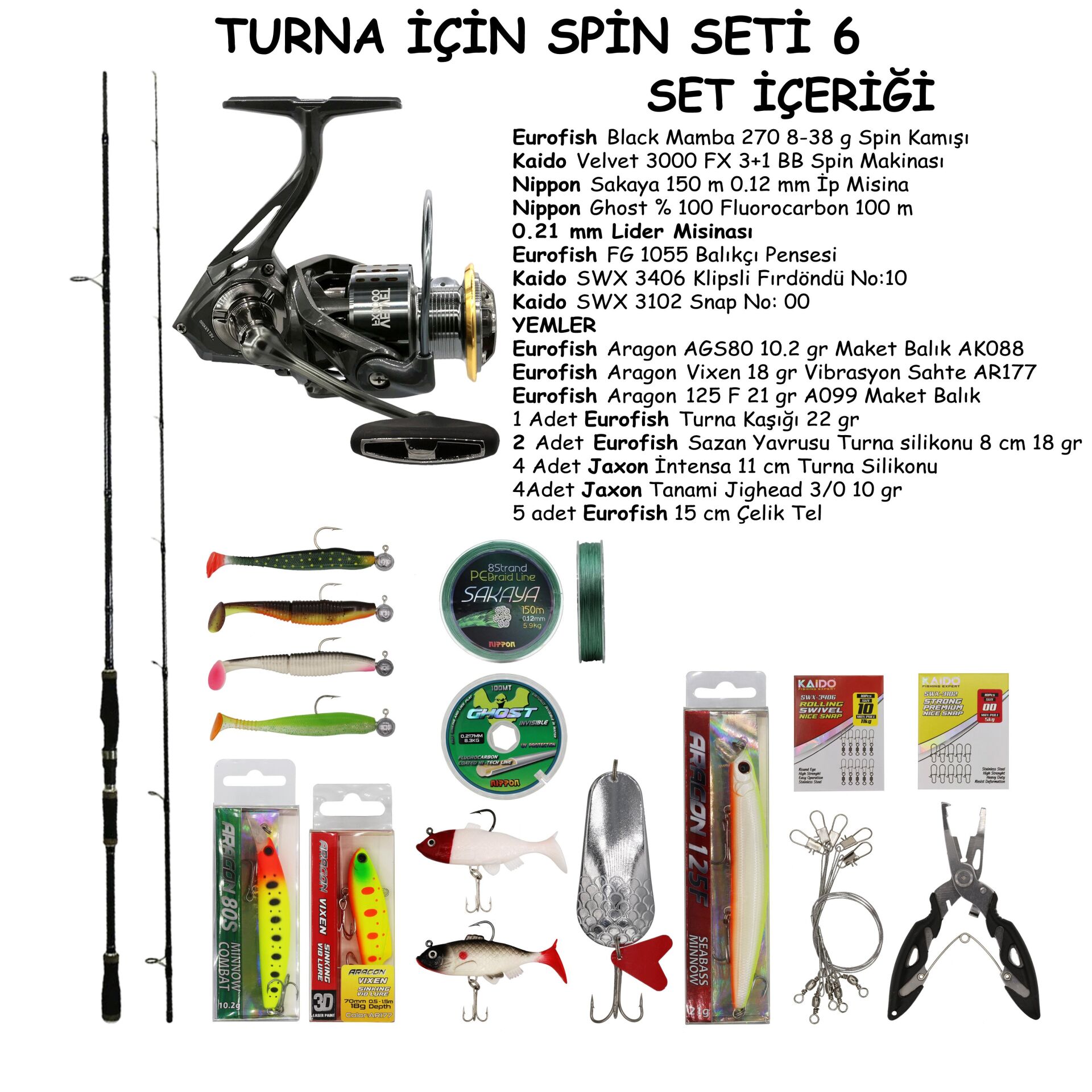 TURNA AVI İÇİN SPİN OLTA SETİ 6