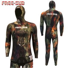 Free-Sub Aspendos Desen Yamamoto Kumaş Serbest Dalış Elbisesi 3mm