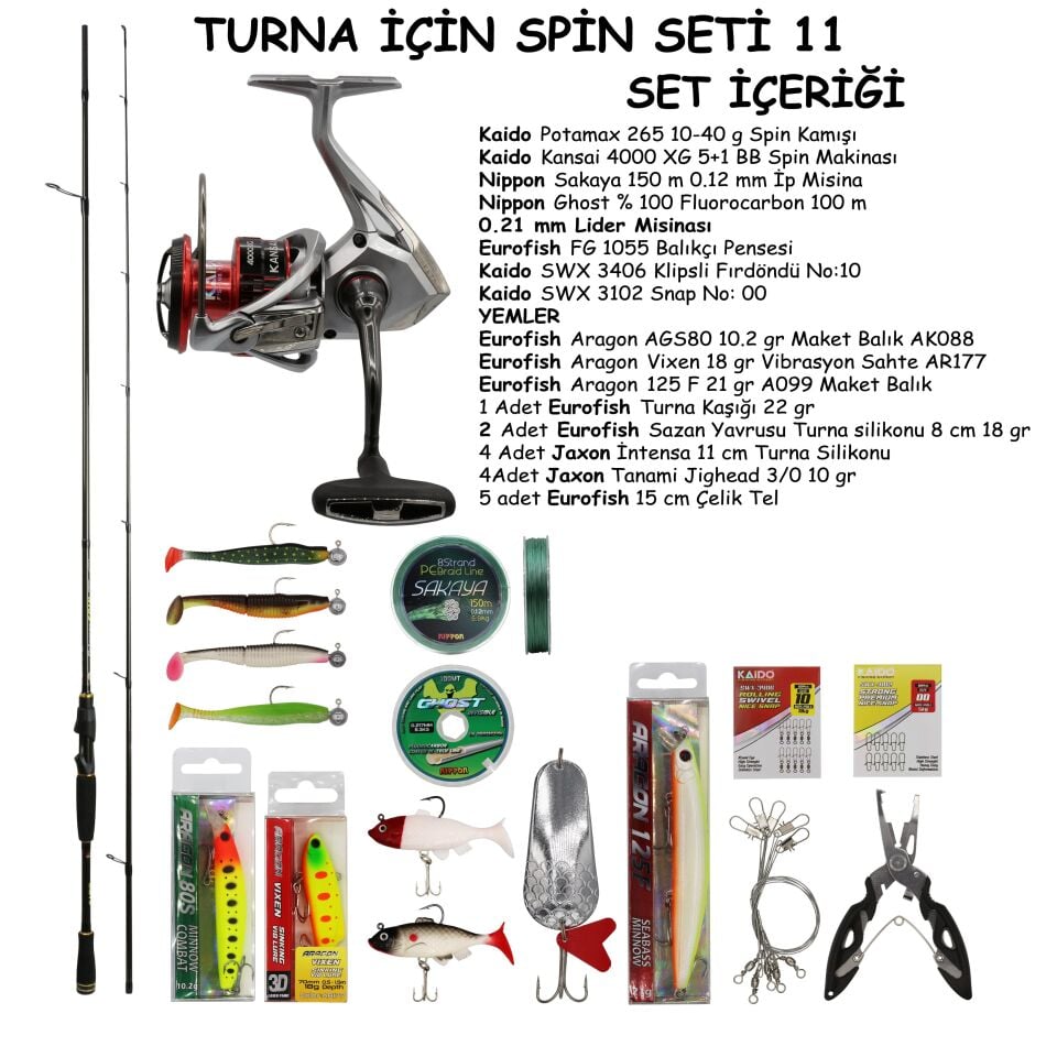 TURNA AVI İÇİN SPİN OLTA SETİ 11