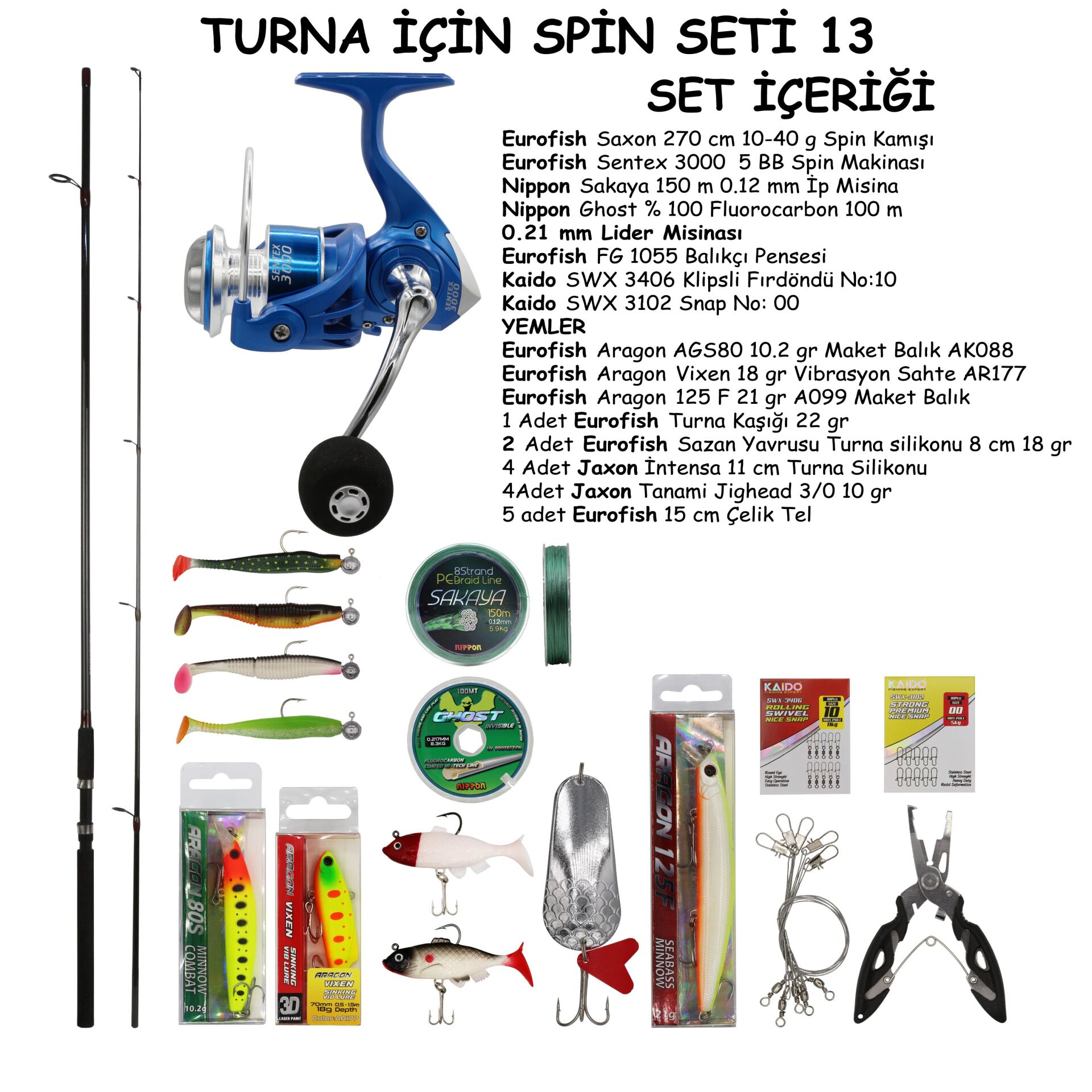 TURNA AVI İÇİN SPİN OLTA SETİ 13