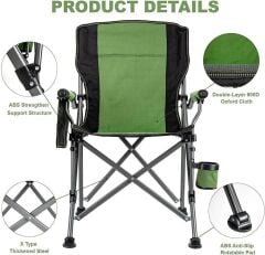Madfox Roxy Katlanır Kamp Sandalyesi Green/Black