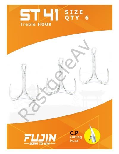 Fujin ST41 Üçlü Maket Balık İğnesi Nickel