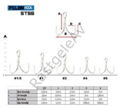 Fujin ST56 Üçlü Maket Balık İğnesi Nickel