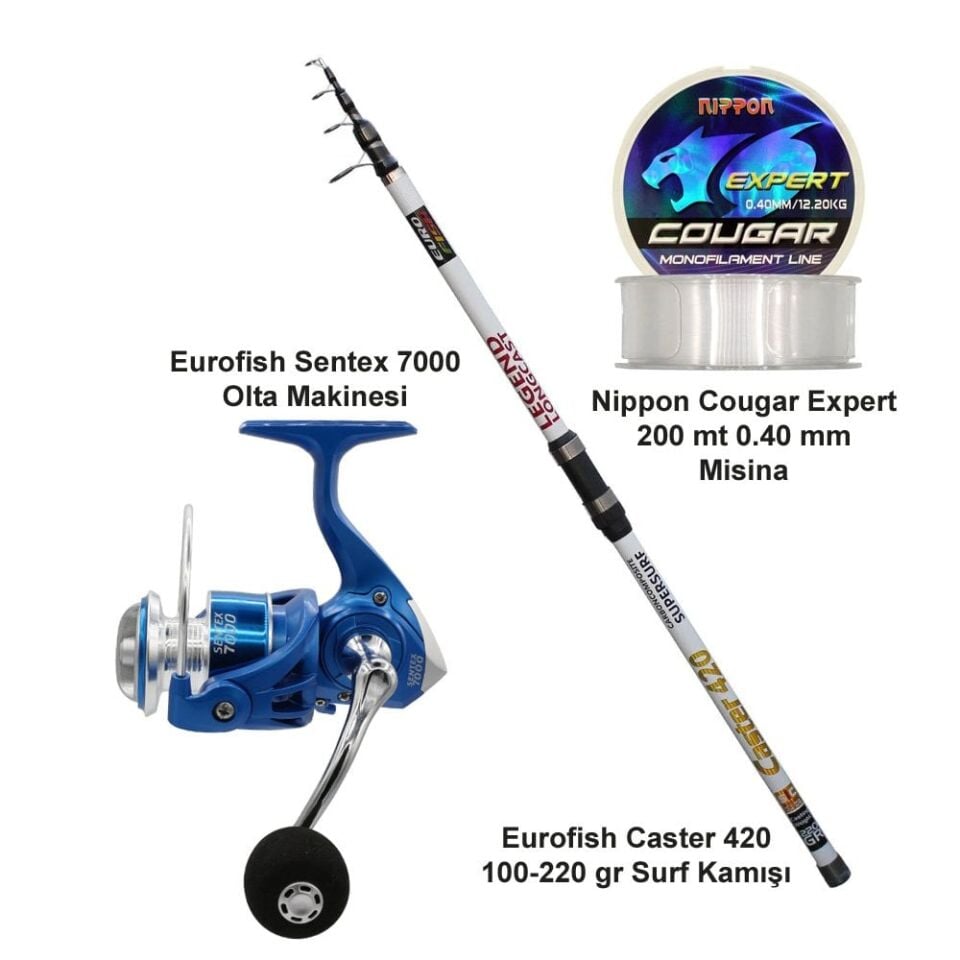 Eurofish Caster 420 100-220 GR + Eurofish Sentex 7000 Blue Olta Seti