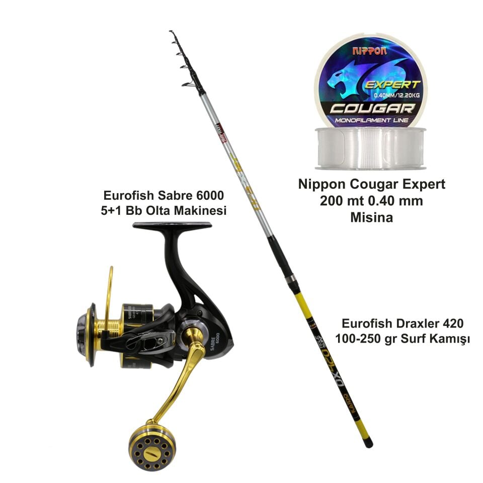 Kaido Draxler 420 100-250 GR + Eurofish Sabre 6000 Olta Seti