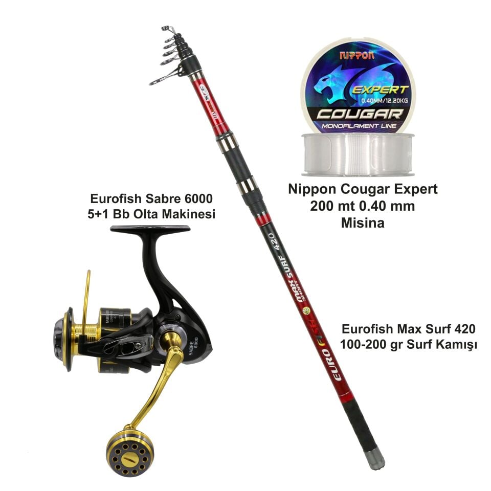 Eurofish Max Surf 420 100-200 GR + Eurofish Sabre 6000 Olta Seti