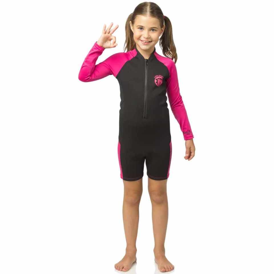 Cressi Little Shark Junior Shorty LS Dalış Elbisesi BLACK / PINK - 2MM - 7/8 YAŞ