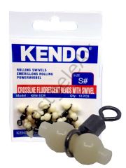 Kendo Crossline Fluorescent Beads With Swivel S 10pcs