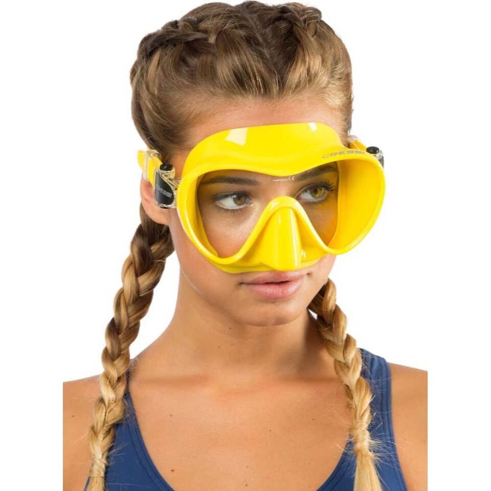 Cressi F1 Frameless Dalış Maskesi YELLOW-YELLOW - YETİŞKİN