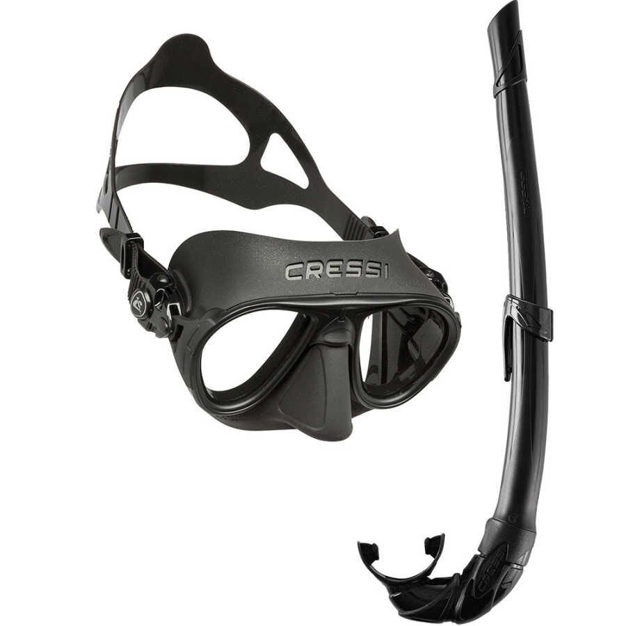 Cressi Calibro Maske Corsica Şnorkel Seti BLACK