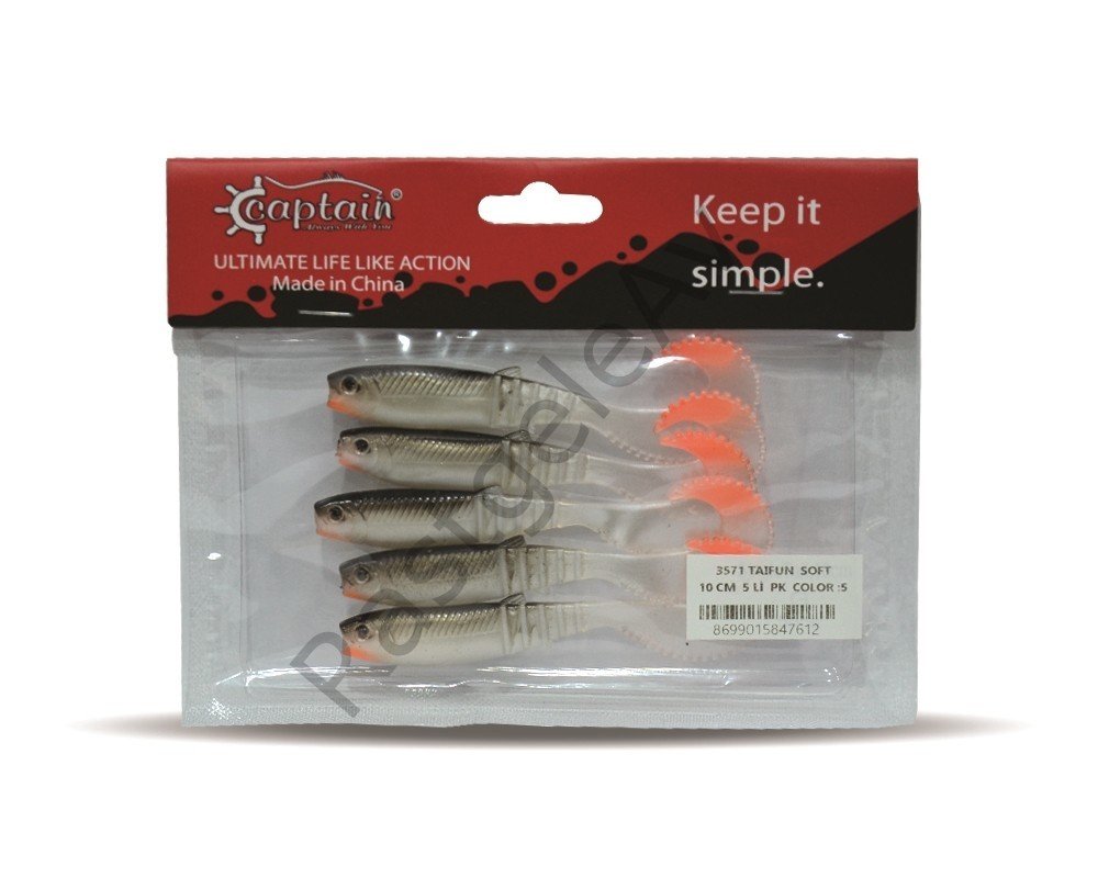 Captain 3571 Taifun Soft 10cm Levrek Silikonu 5'li Paket Suni Yem