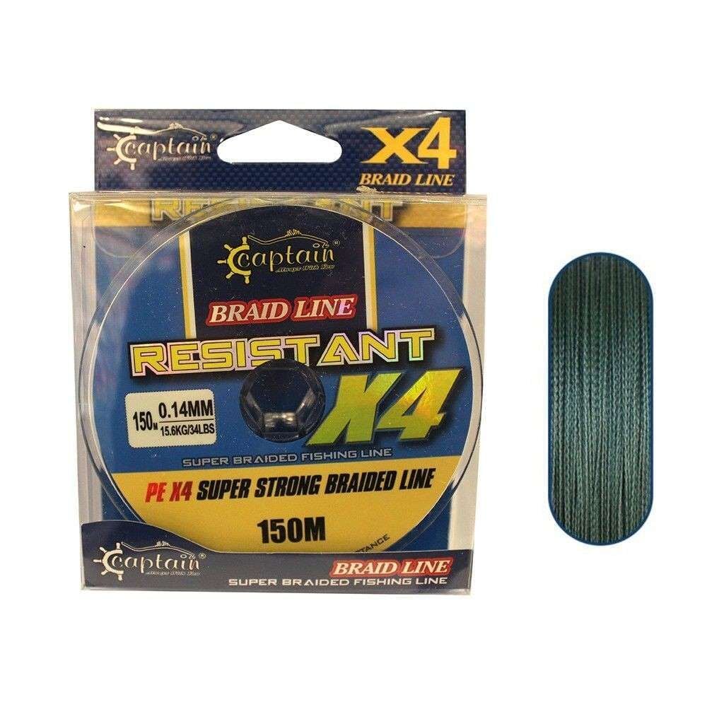 Captain Resistant PE 4 Kat Spin İp Misina 150mt Yeşil