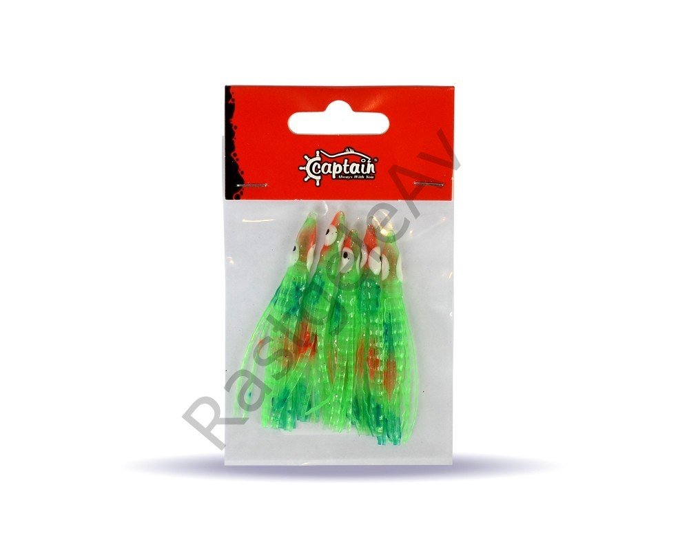 Captain 3594 Octopus Curly 6cm Ahtapot Sübye 5'li Paket Suni Yem