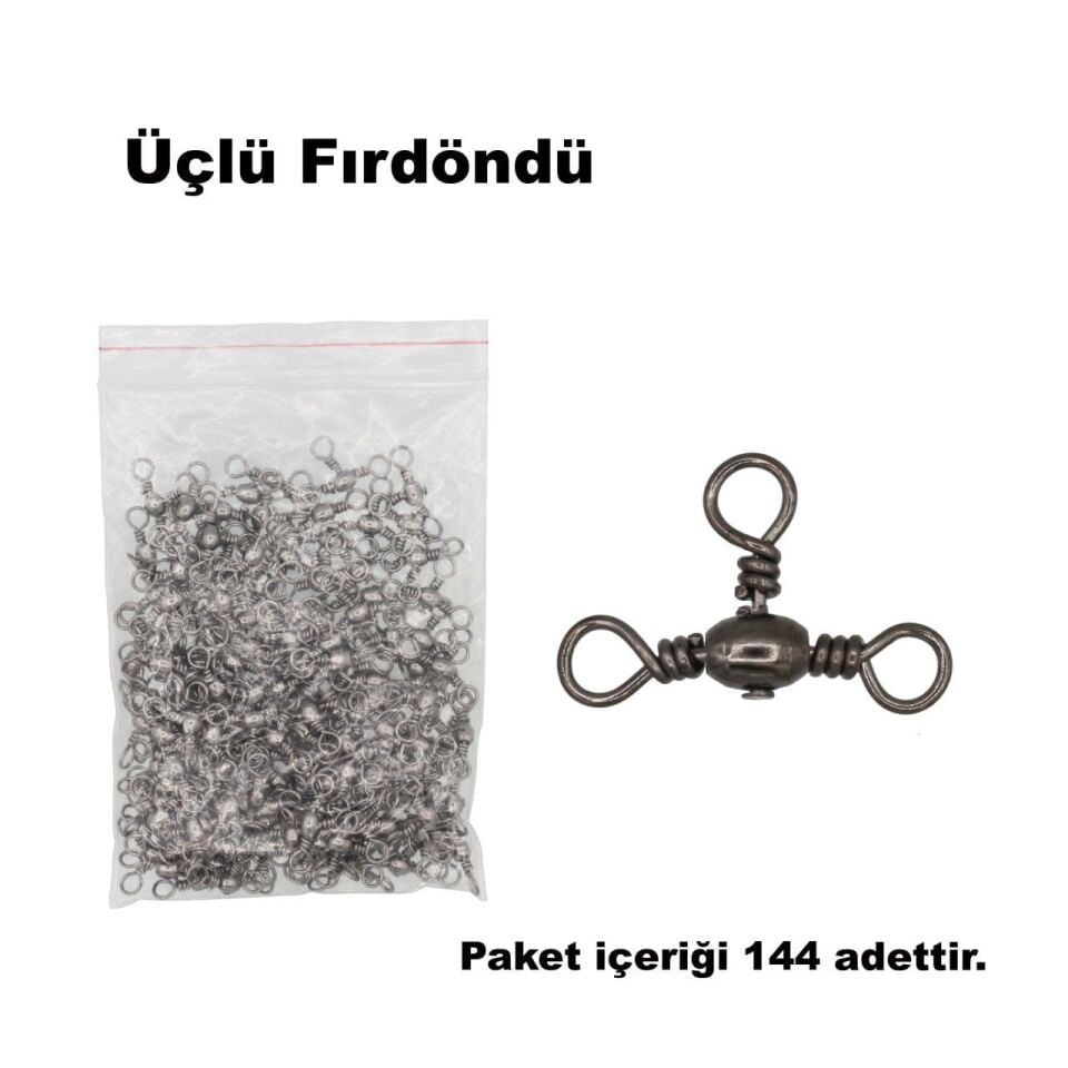 Üçlü Fırdöndü 144 lü Siyah Nikel