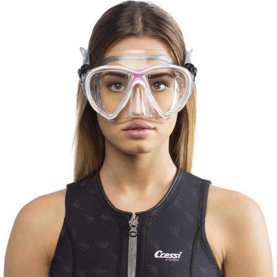 Cressi Big Eyes Evolution Crystal Dalış Maskesi WHITE-PINK