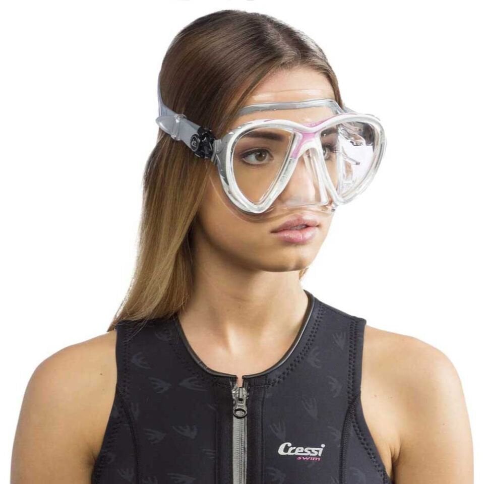 Cressi Big Eyes Evolution Crystal Dalış Maskesi WHITE-PINK