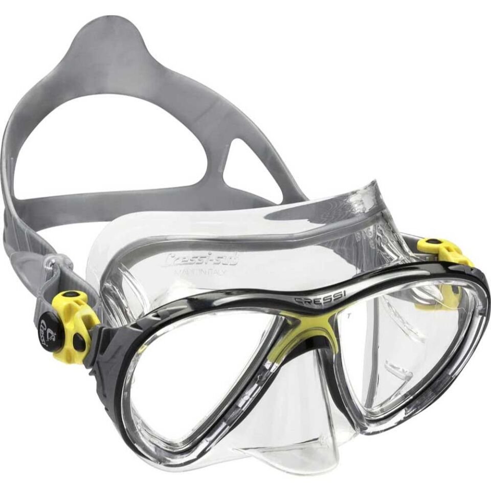 Cressi Big Eyes Evolution Crystal Dalış Maskesi YELLOW-BLACK