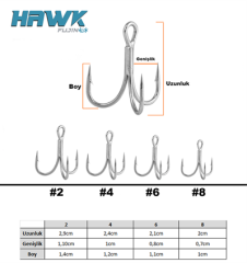 Fujin Hawk Süper Anti-Rust Üçlü Kanca