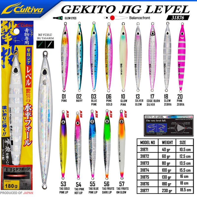 Cultiva  31876 Gekito Jig Level 180g 18.0cm