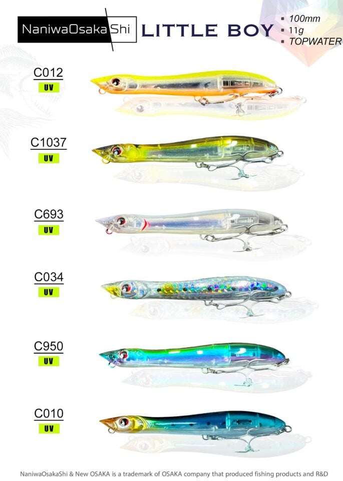NANIWAOSAKASHI LITTLE BOY 100MM 11GR TOPWATER C1037 SAHTE BALIK