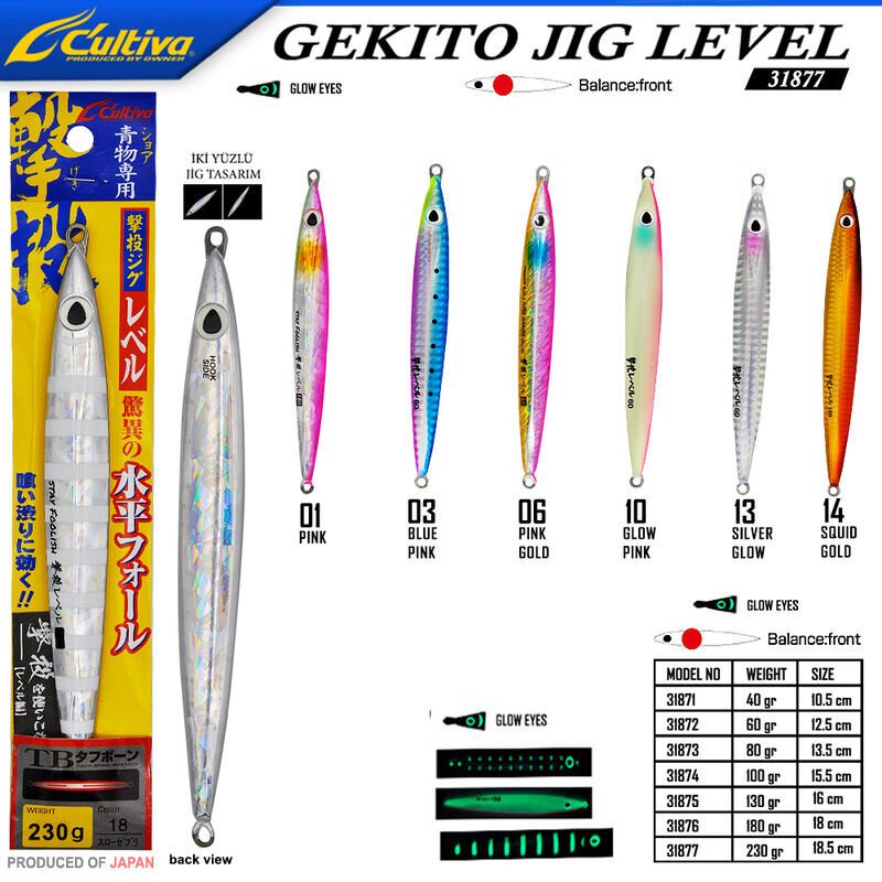 Cultiva  31877 Gekito Jig Level 230g 18.5cm