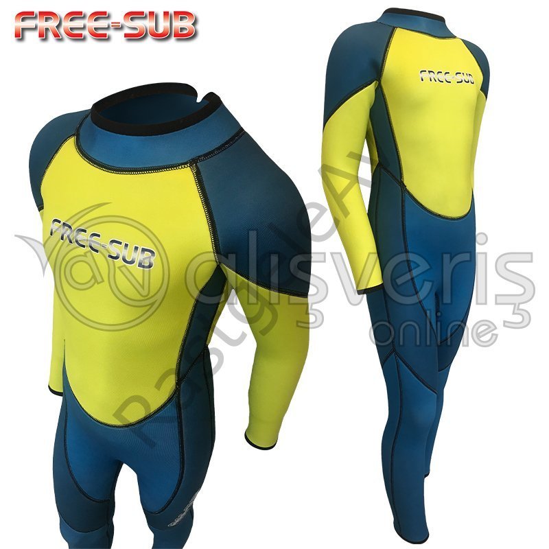 FREE-SUB ÇOCUK SÖRF ve DALIŞ ELBİSESİ TURKUAZ 3MM