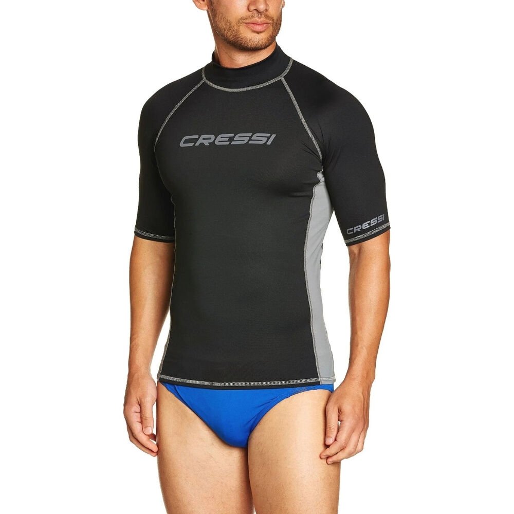 Cressi Rash Guard Man Kısa Kollu T-Shirt BLACK-GREY - NO:1