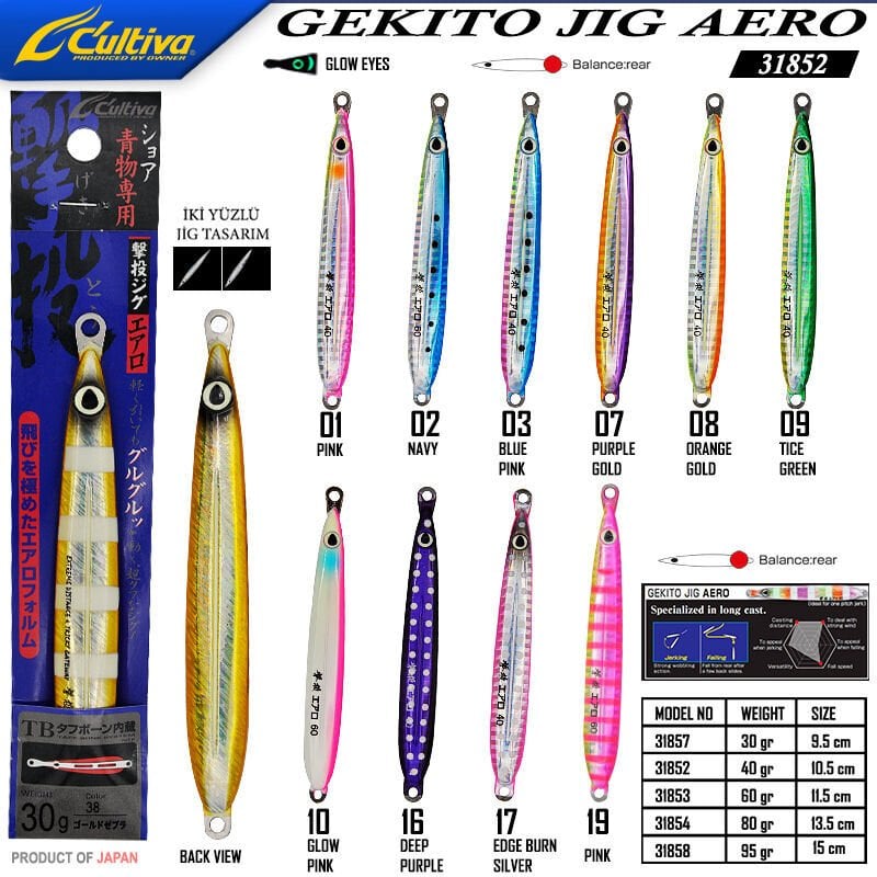 Cultiva 31857 Gekito Jig Aero 30g 9.5cm