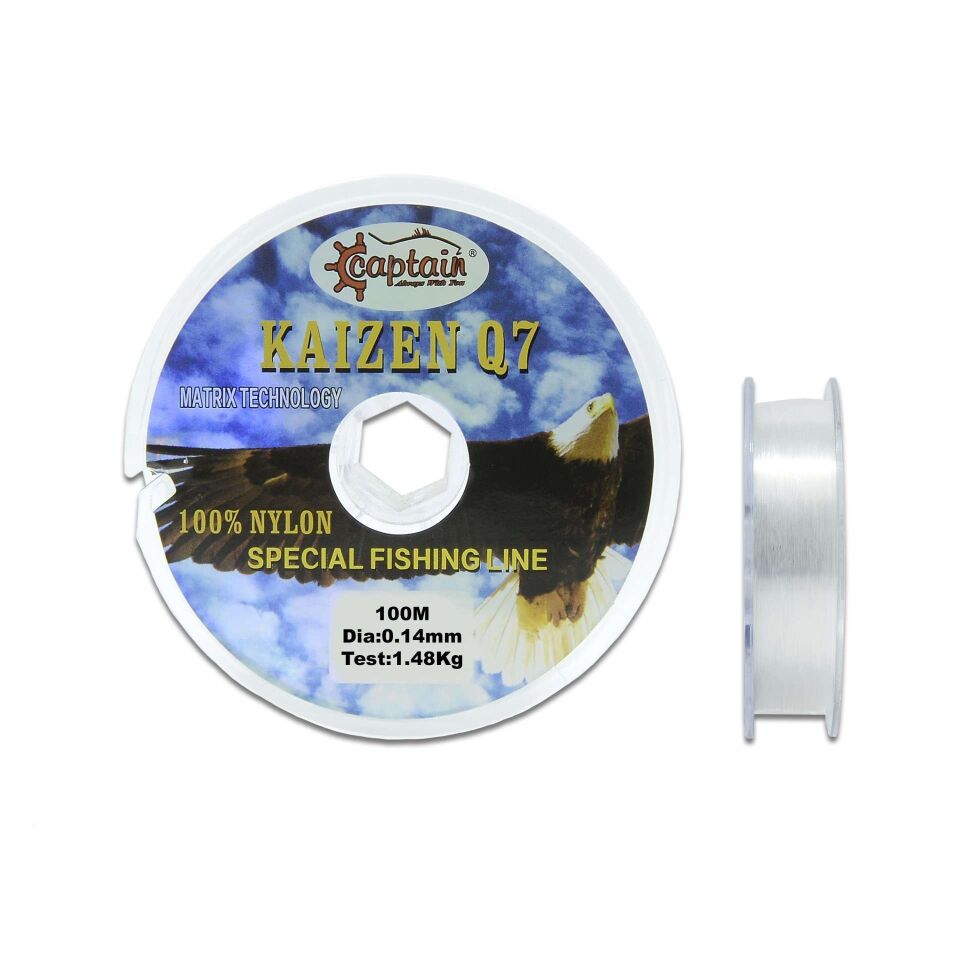 Captain Q7 Kaizen 100mt Monofilament Misina Beyaz Standart - 0.16 MM